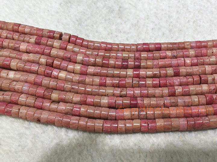 15.5" 3x6mm natural Rhodonite stone Heishi Disc jewelry beads