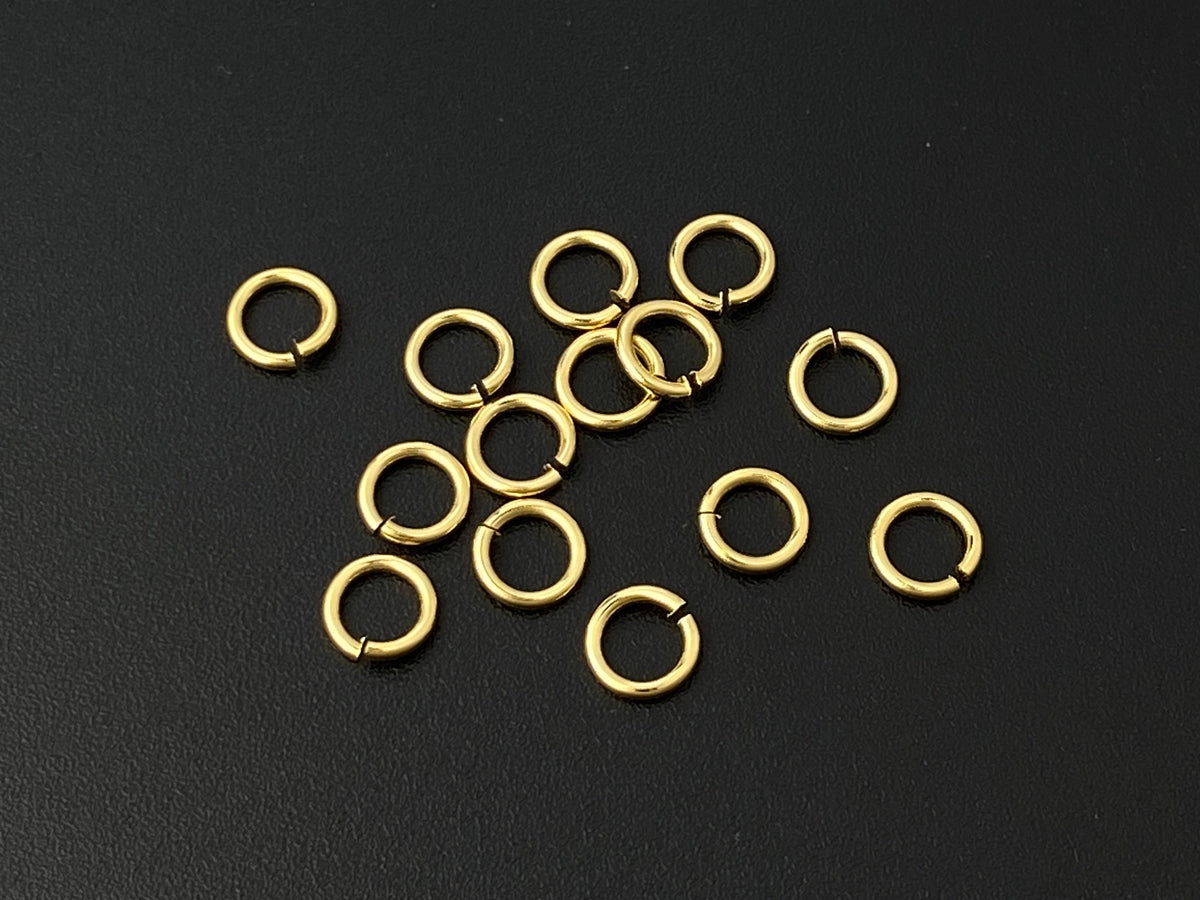 20PCS 5mm gold plated brass open jump rings jewelry findings