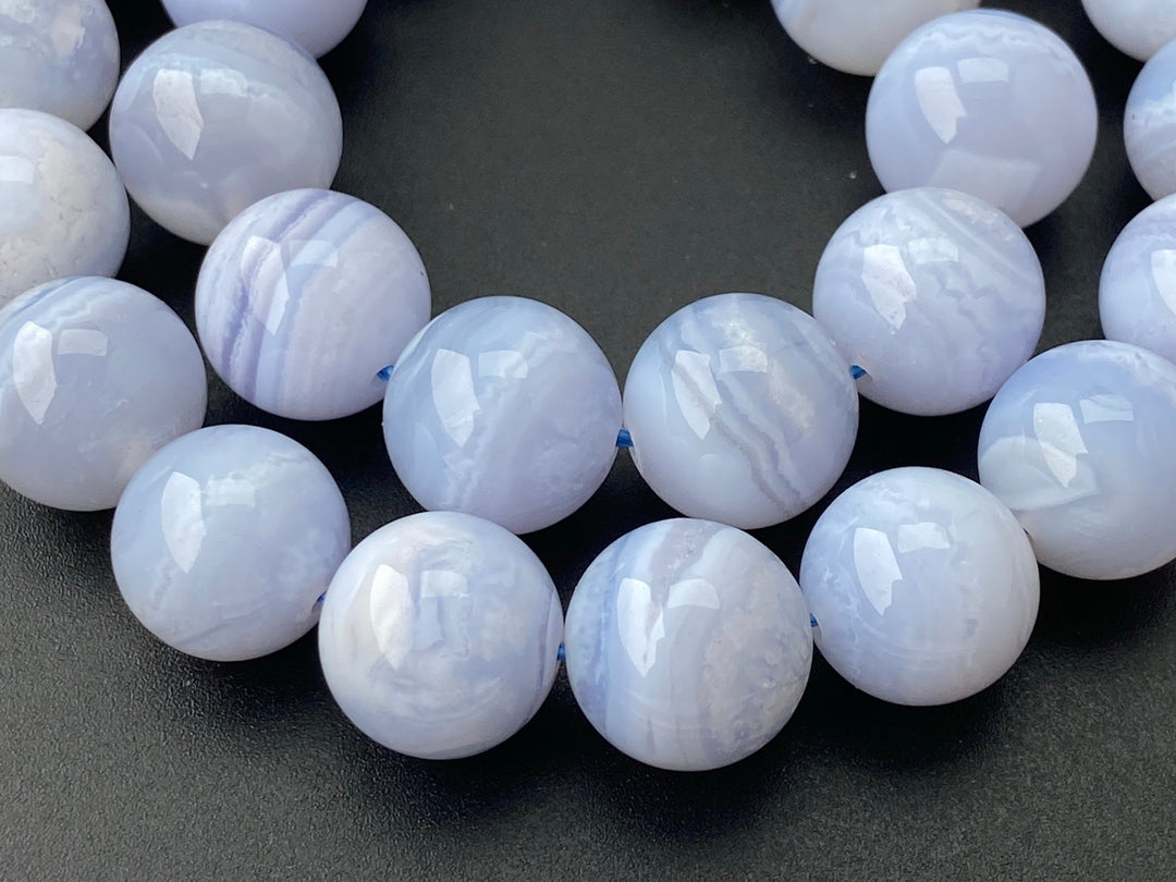 12mm natural blue lace Agate Round jewelry beads, 15.5"