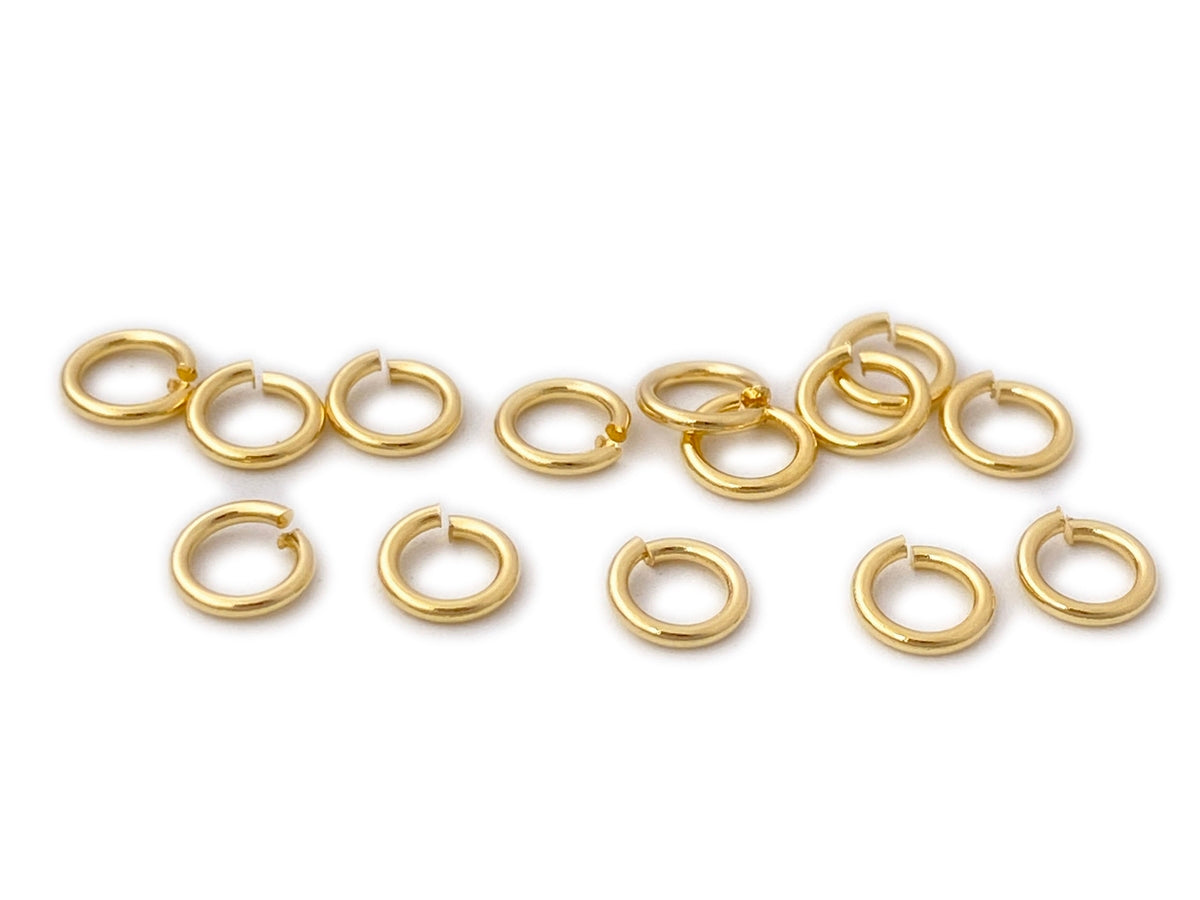 20PCS 5mm gold plated brass open jump rings jewelry findings