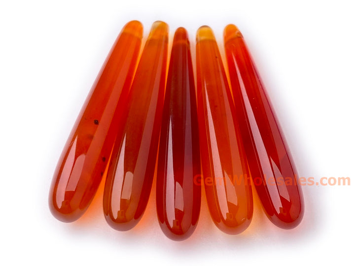 1pair 6x35mm red agate/onyx teardrop beads, side hole drilled