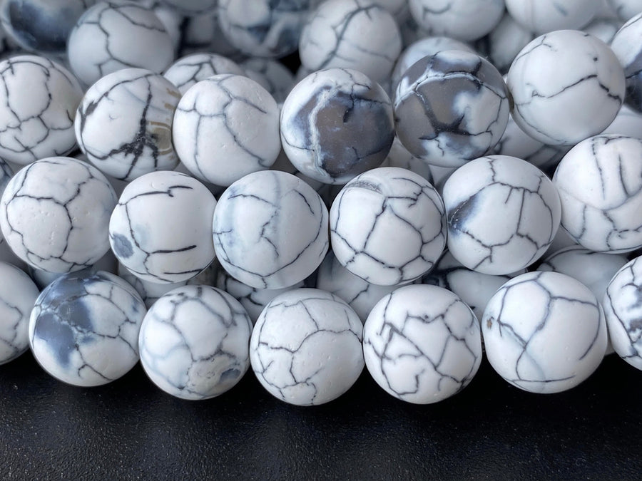 15" 10mm frosted white dream fire dragon veins Agate Round beads