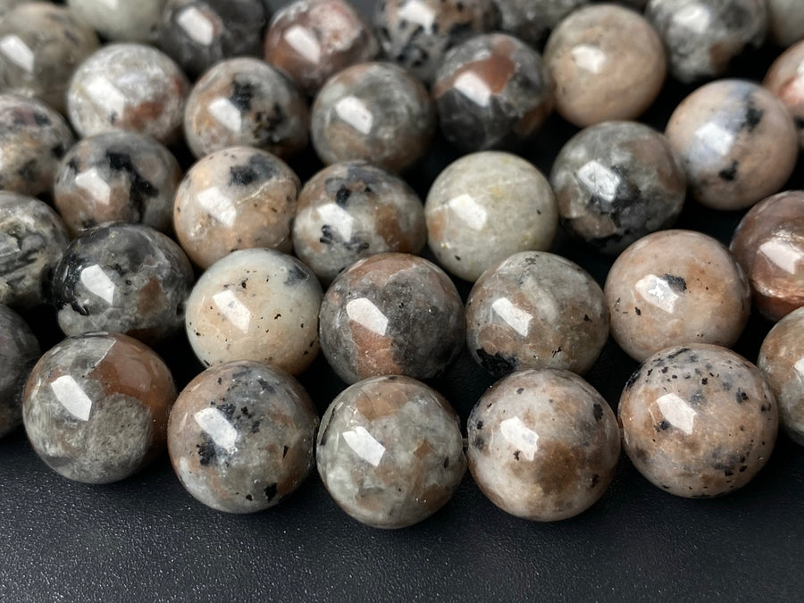 15" 10mm Grey Florescent Sodalite(flame stone) round beads