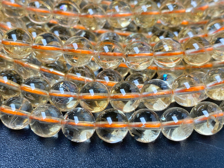 15.5" Natural 6mm Citrine round beads,gemstone,semi-precious stone, yellow quartz
