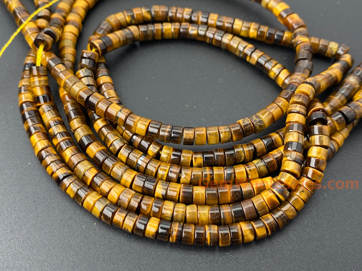 15.5" 2x4mm Natural yellow tiger eye Heishi gemstone jewelry beads