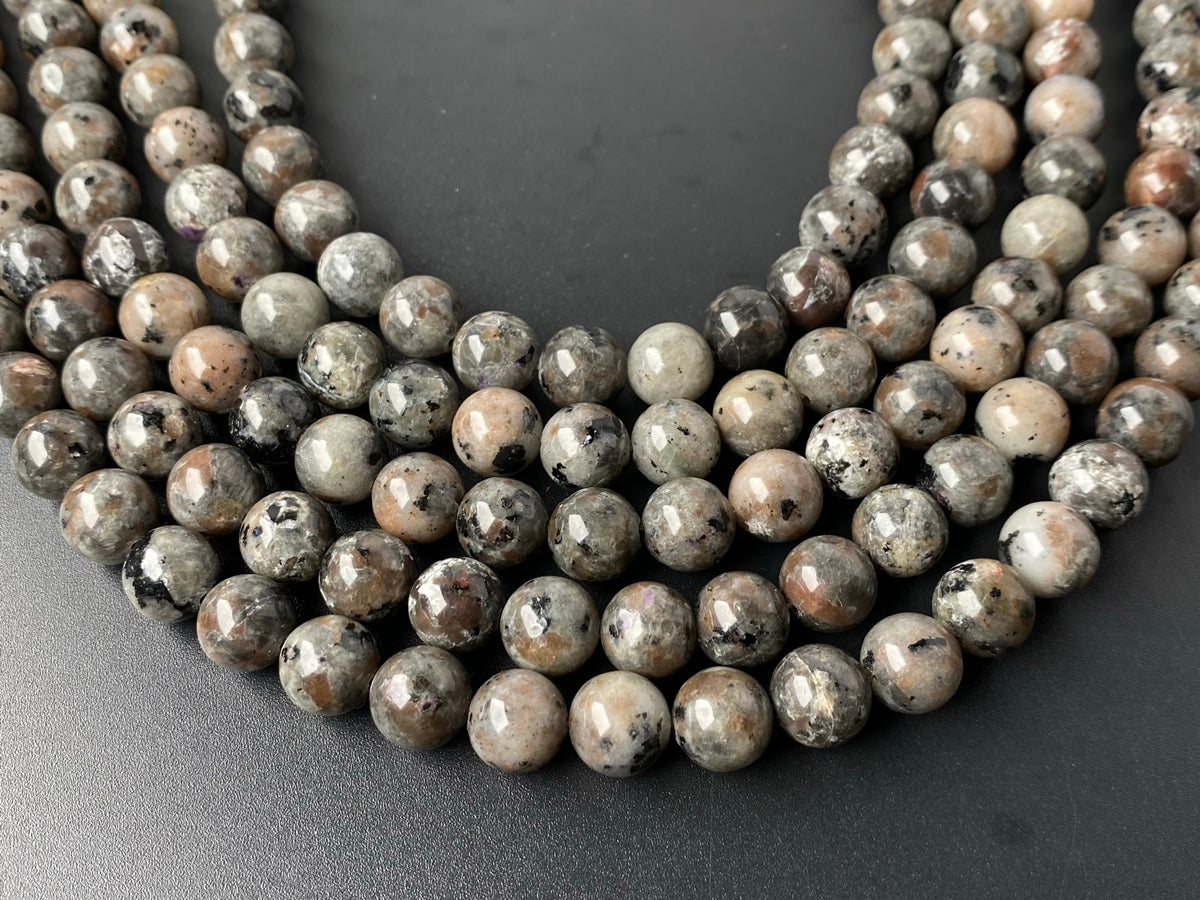 15" 10mm Grey Florescent Sodalite(flame stone) round beads