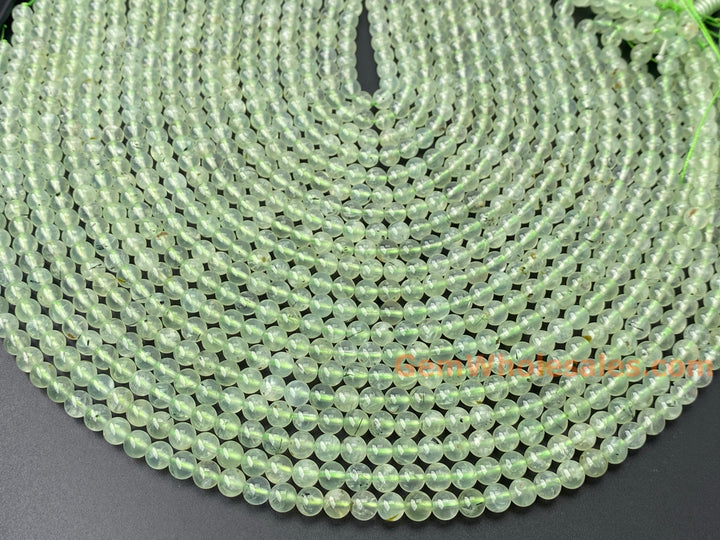 15.5" 6mm Natural green prehnite stone Round beads A