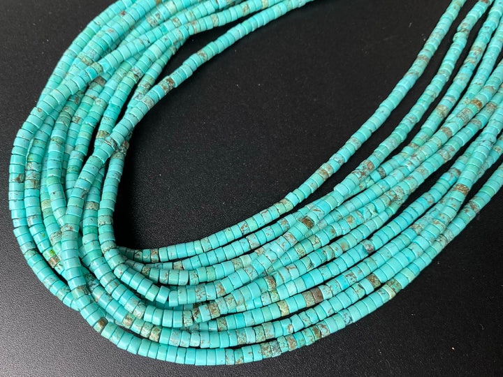 15.5" 2x4mm Blue howlite tube,blue stone Heishi beads,saucer beads