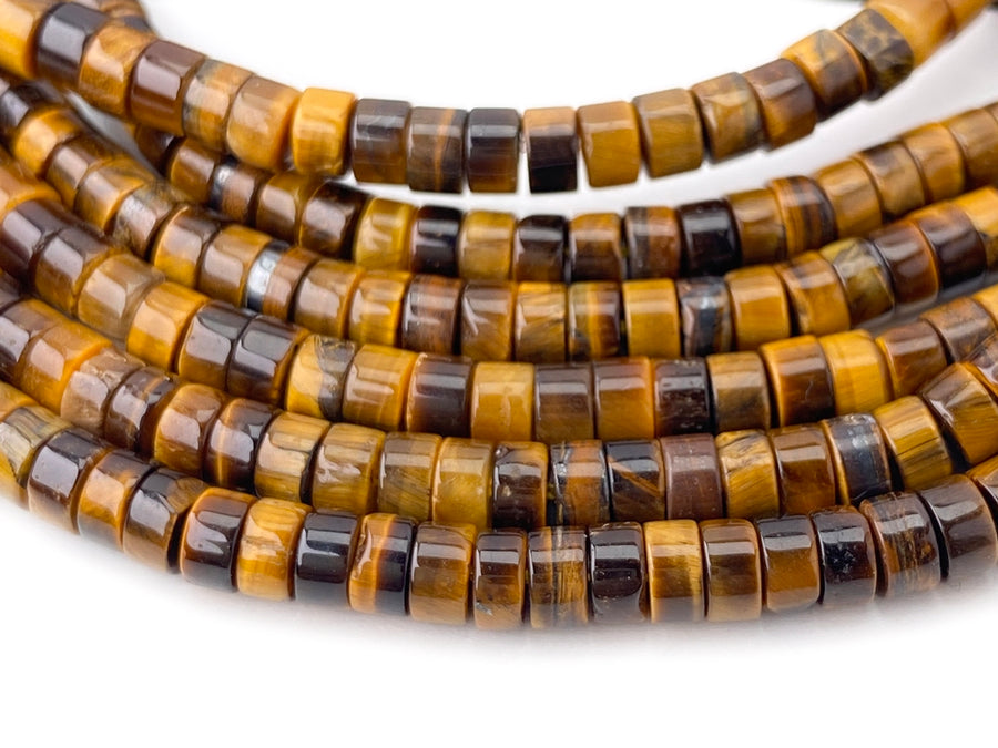 2x4mm yellow tiger eye heishi beads for jewelry making