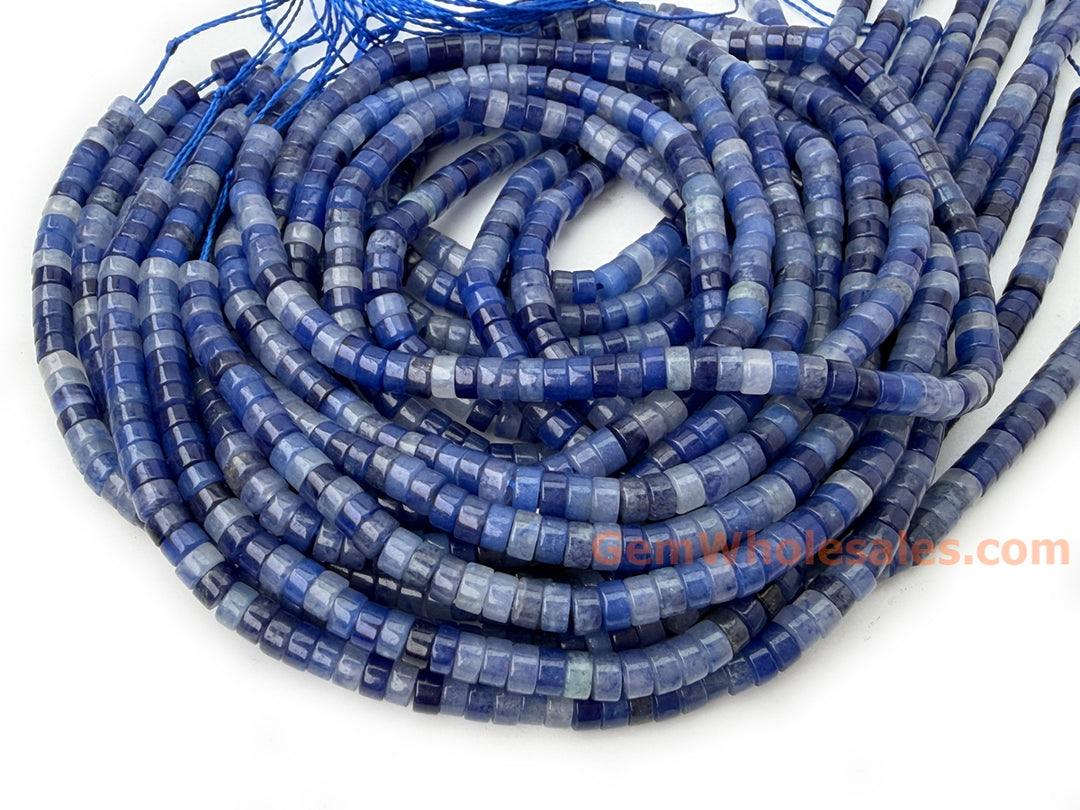 15.5" 2x4mm Natural blue aventurine Heishi gemstone jewelry beads