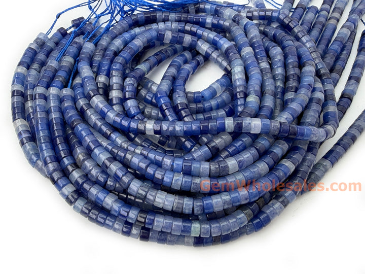 15.5" 2x4mm Natural blue aventurine Heishi gemstone jewelry beads