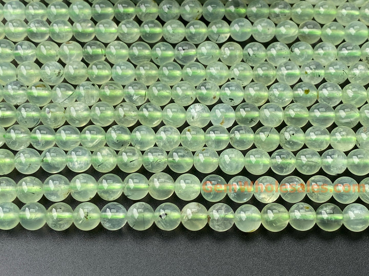 15.5" 6mm Natural green prehnite stone Round beads A