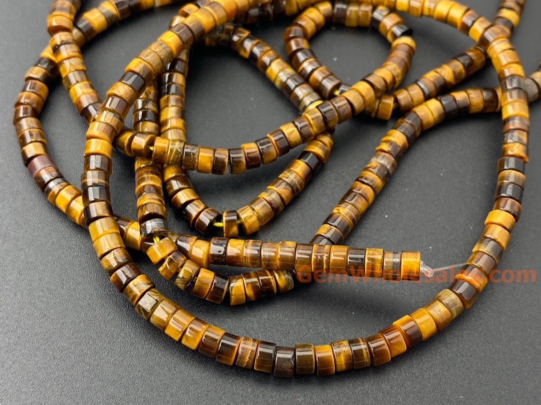 15.5" 2x4mm Natural yellow tiger eye Heishi gemstone jewelry beads