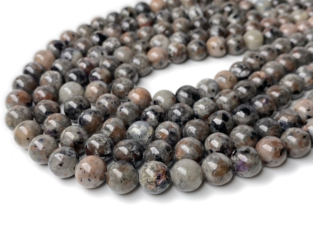 15" 10mm Grey Florescent Sodalite(flame stone) round beads