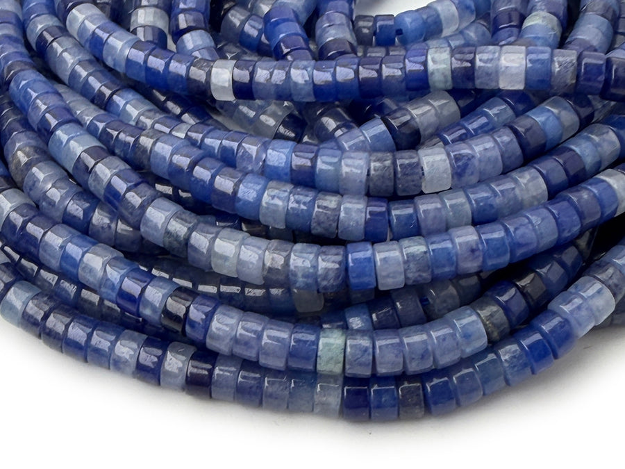 15.5" 2x4mm Natural blue aventurine Heishi gemstone jewelry beads