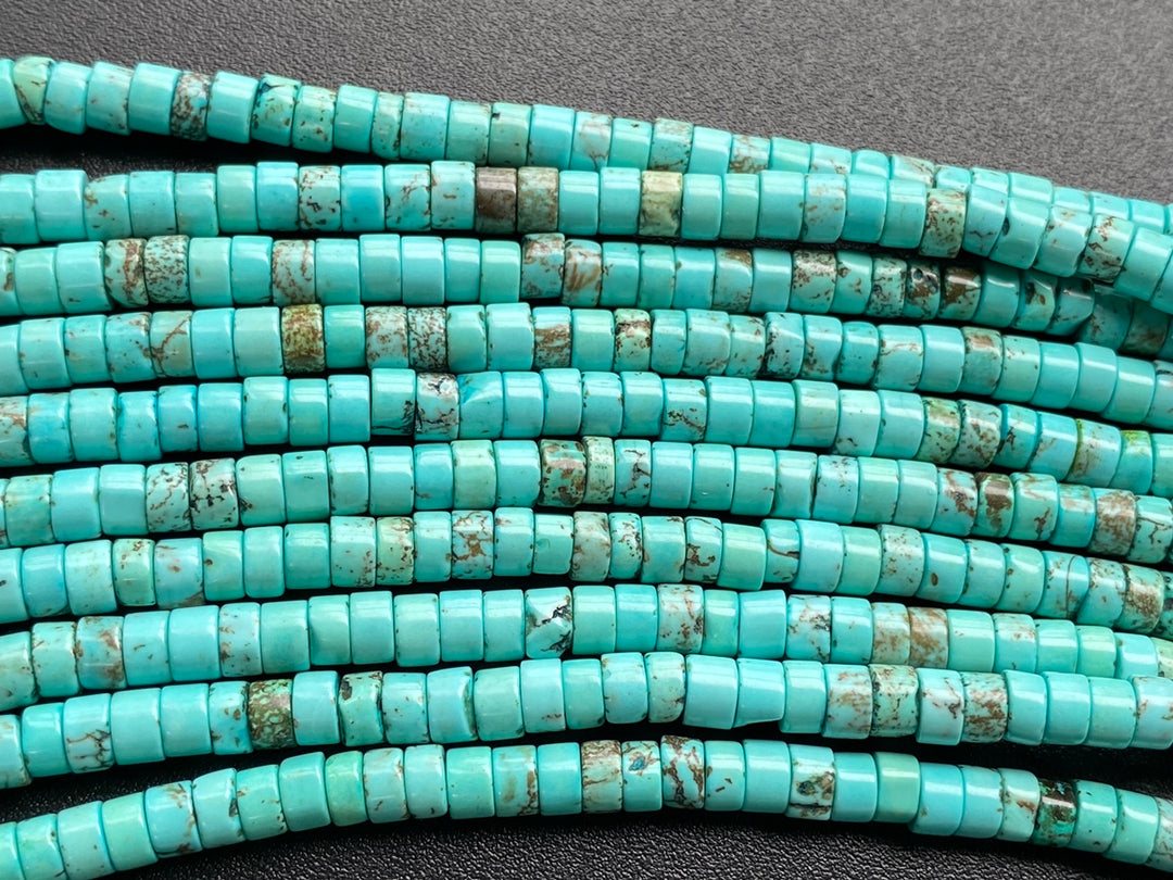 15.5" 2x4mm Blue howlite tube,blue stone Heishi beads,saucer beads