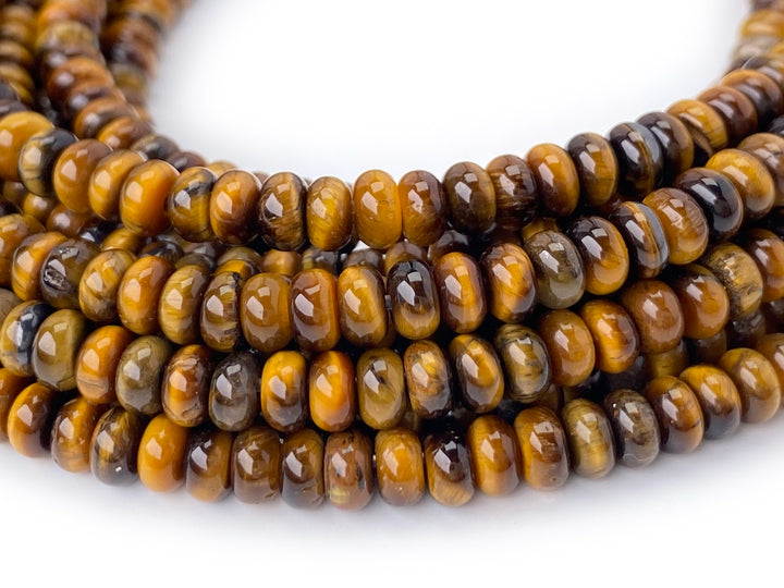 15.5" 2x4mm Natural yellow tiger eye rondelle heishi beads