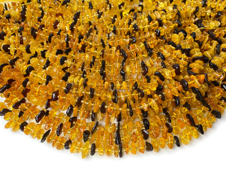 15.5" 10~15mm Natural yellow amber chips beads strand