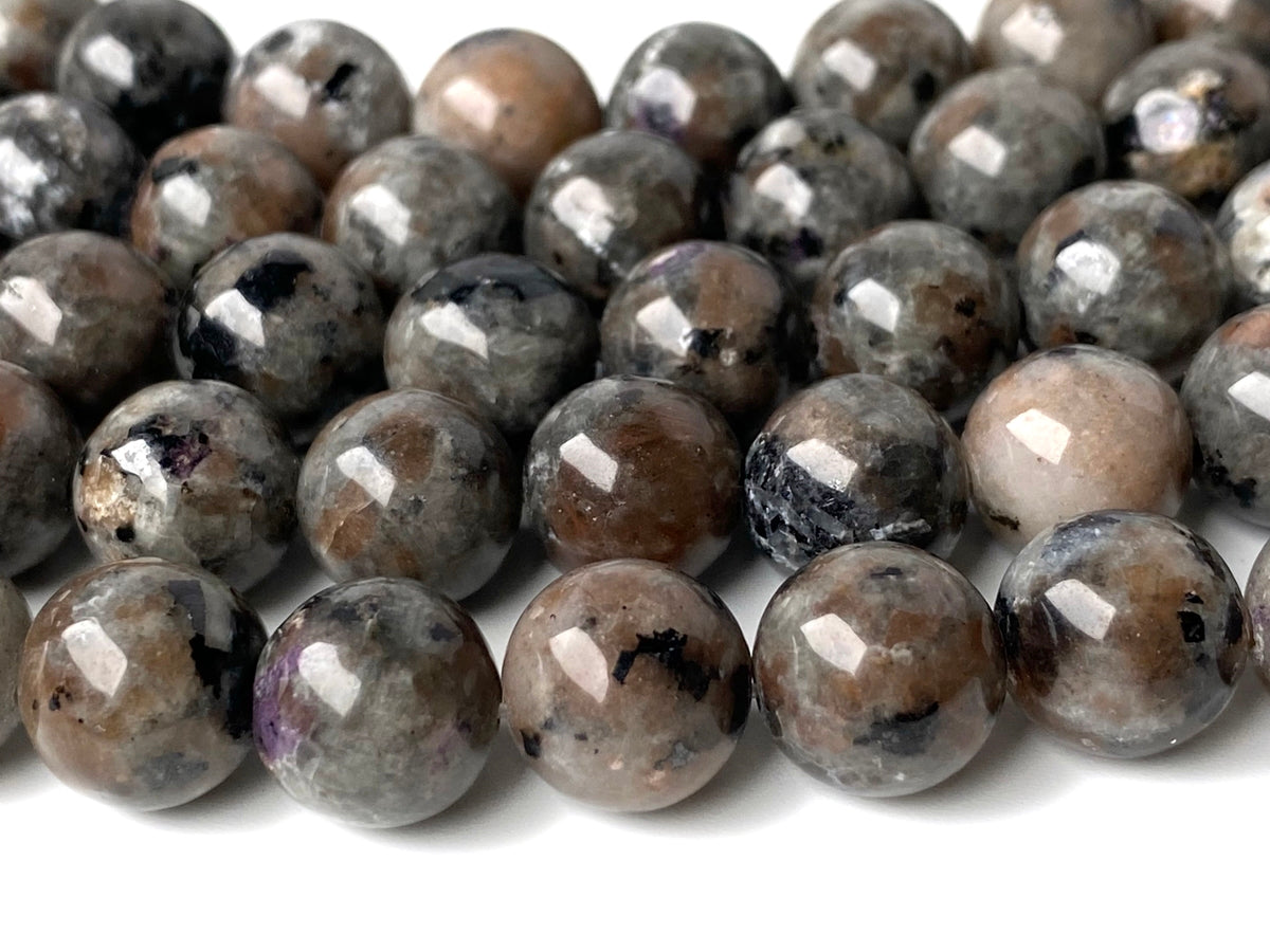 15" 10mm Grey Florescent Sodalite(flame stone) round beads