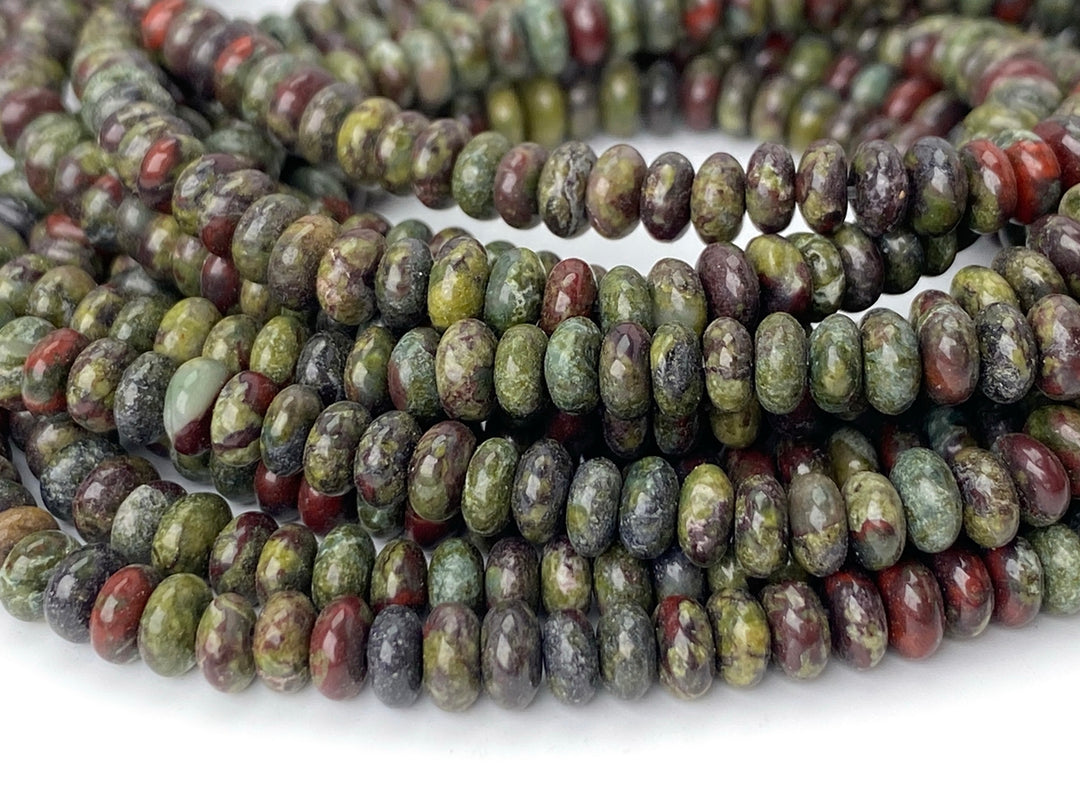 15.5" 2x4mm natural Australia dragon blood jade rondelle beads