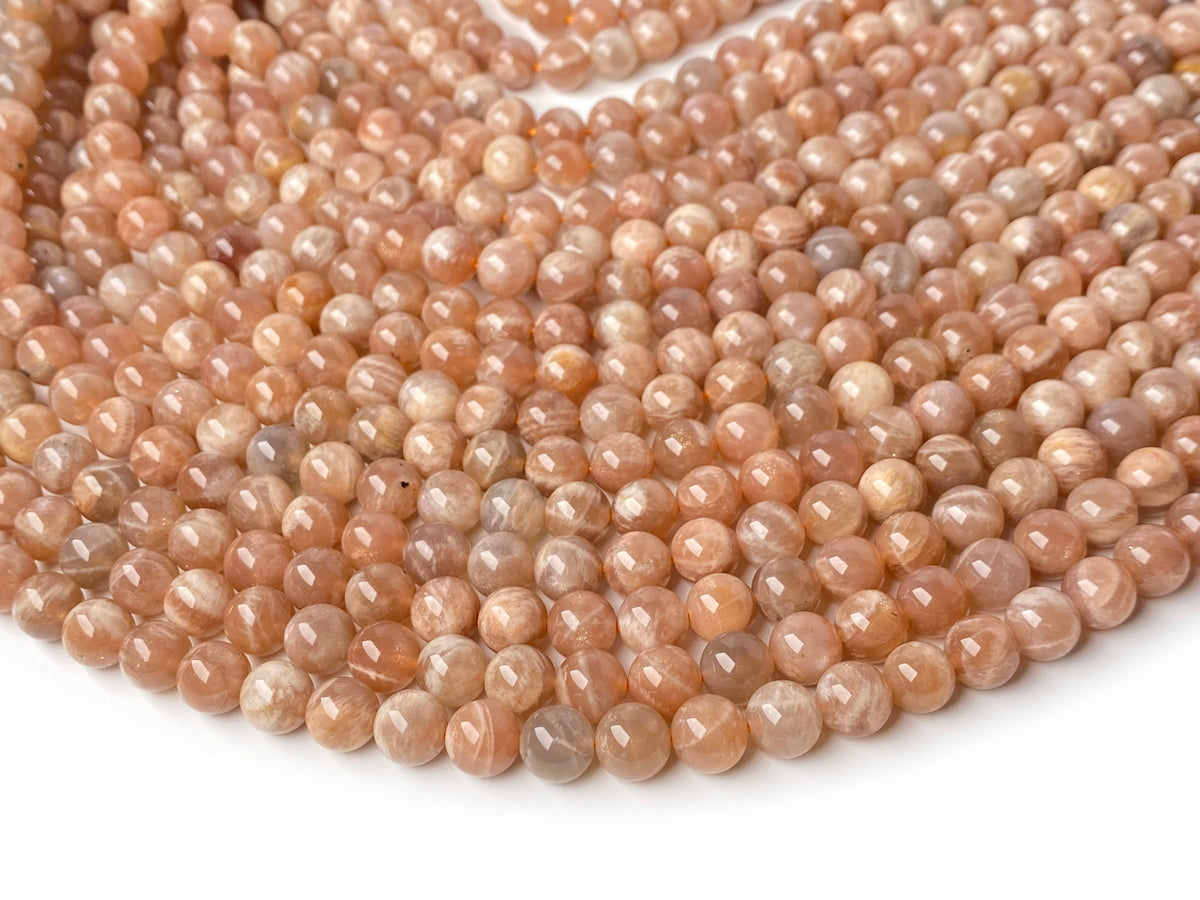 15.5" 8mm natural Sunstone round jewelry beads, semi precious stone