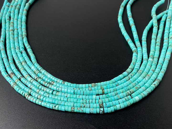 15.5" 2x4mm Blue howlite tube,blue stone Heishi beads,saucer beads