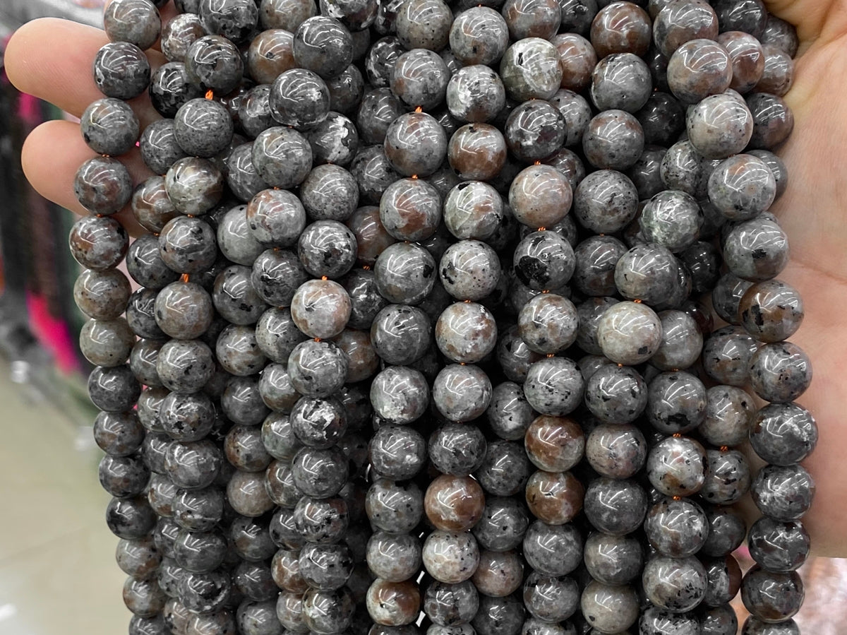 15" 10mm Grey Florescent Sodalite(flame stone) round beads