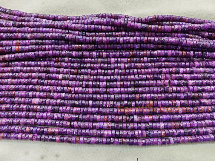 15.5" 3x6mm Dark Lepidolite Heishi Disc Beads for jewelry making