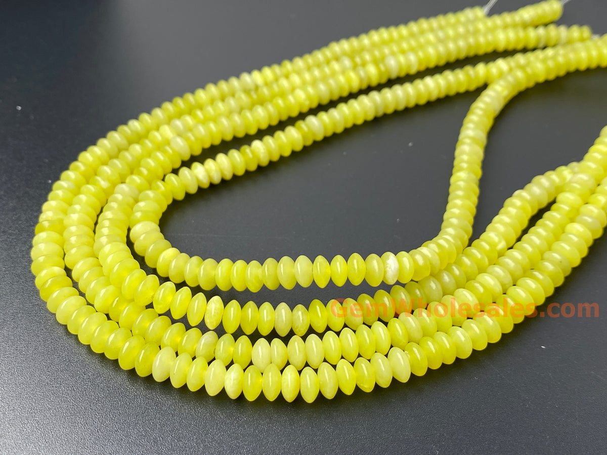 15.5" 3x6mm Natural olive jade rondelle beads,disc beads, roundel beads