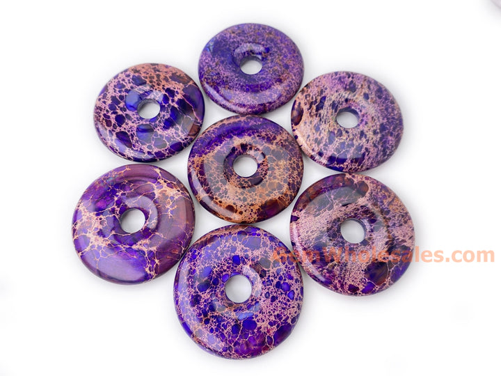 50mm Sea Sediment round donut,emperor jasper, Aqua Terra Jasper donut pendant