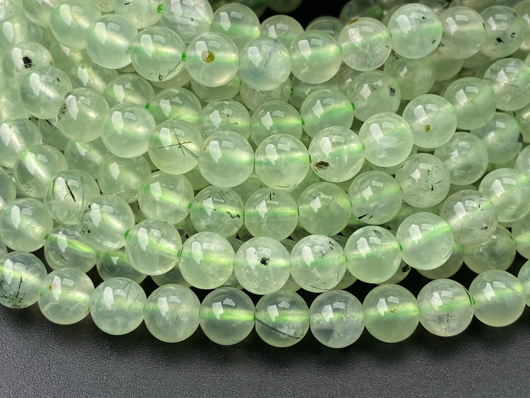15.5" 6mm Natural green prehnite stone Round beads A