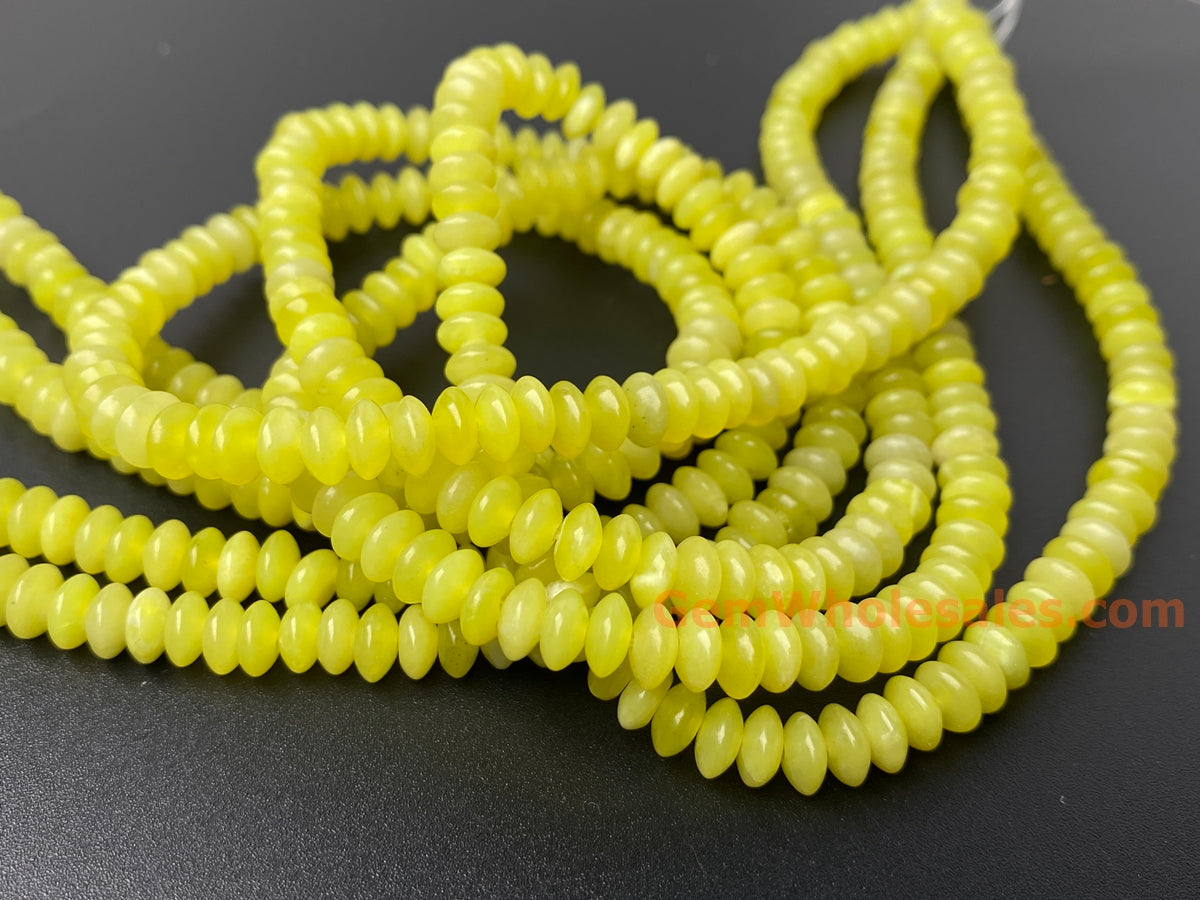 15.5" 3x6mm Natural olive jade rondelle beads,disc beads, roundel beads