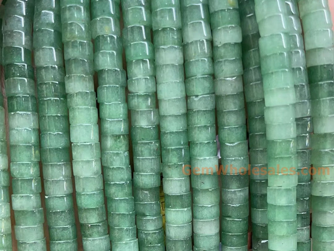15.5“ 3x6mm green aventurine Heishi Disc gemstone jewelry beads
