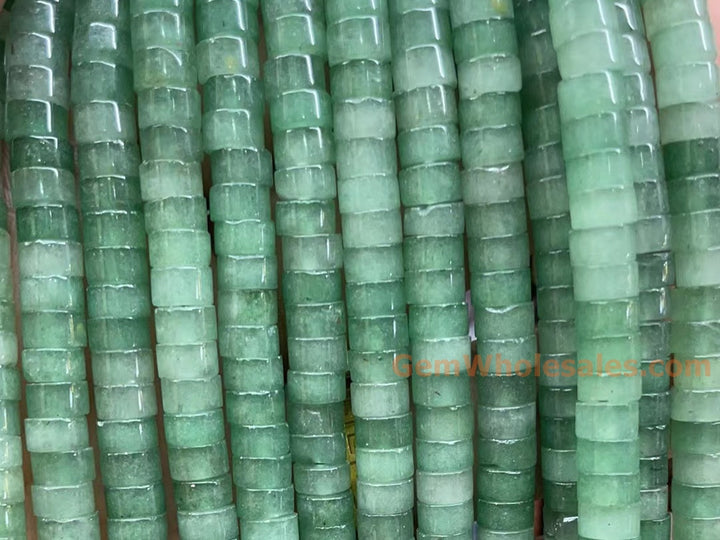 15.5“ 3x6mm green aventurine Heishi Disc gemstone jewelry beads
