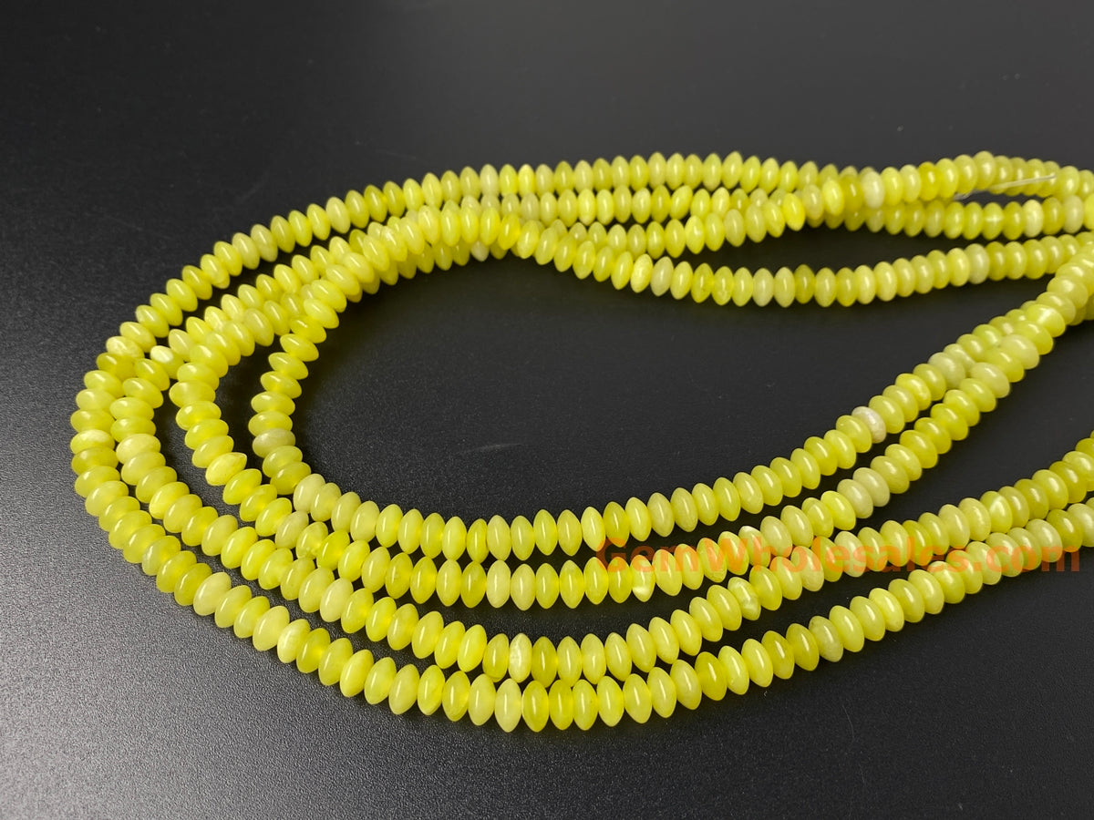 15.5" 3x6mm Natural olive jade rondelle beads,disc beads, roundel beads