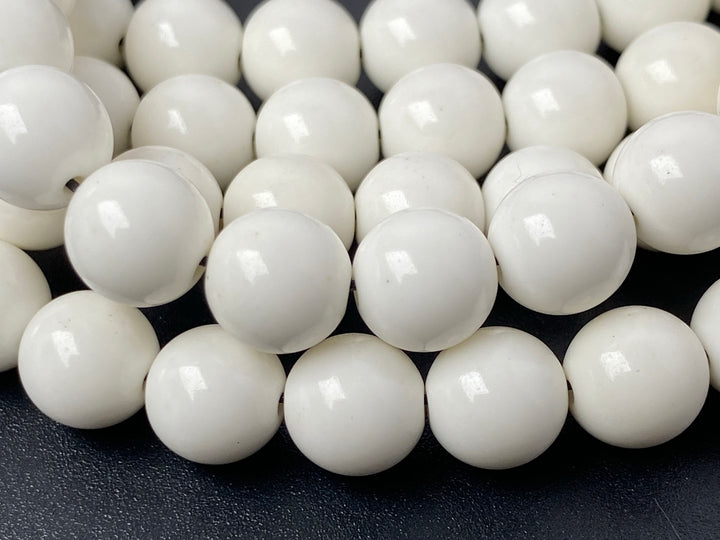 15.5" 8mm white Oxide Stone Round beads