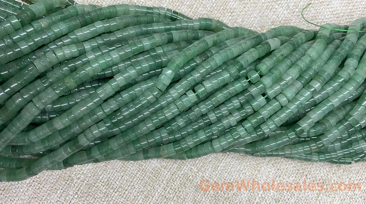 15.5“ 3x6mm green aventurine Heishi Disc gemstone jewelry beads