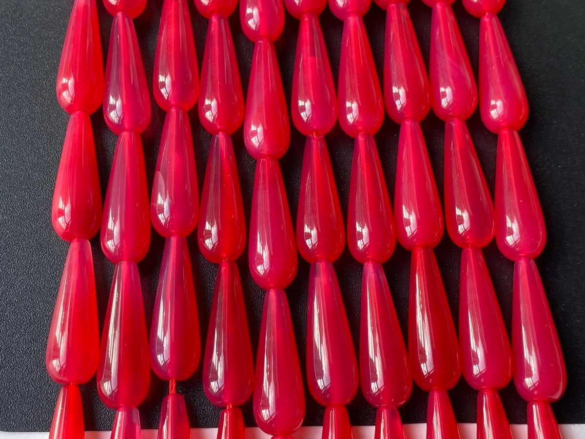 15" 10x30mm light rose Red agate teardrop beads for jewelry making