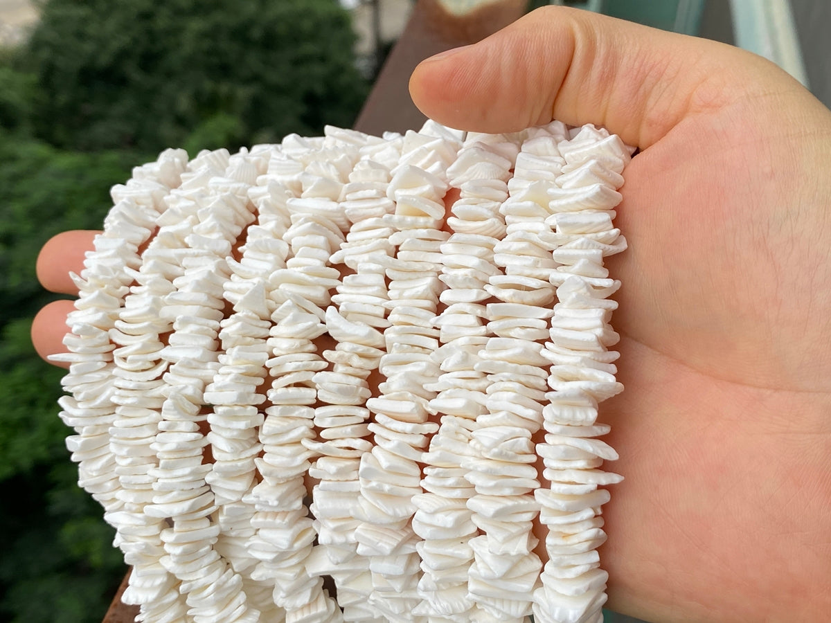 16" 8~12mm white shell flake chips beads strands