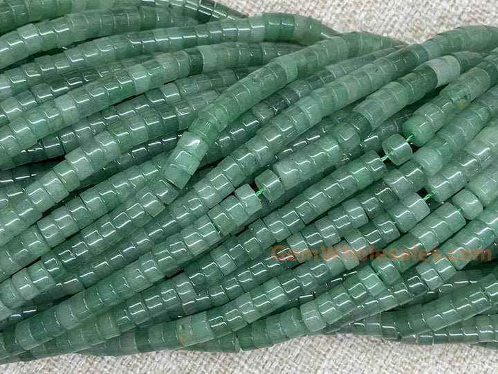 15.5“ 3x6mm green aventurine Heishi Disc gemstone jewelry beads