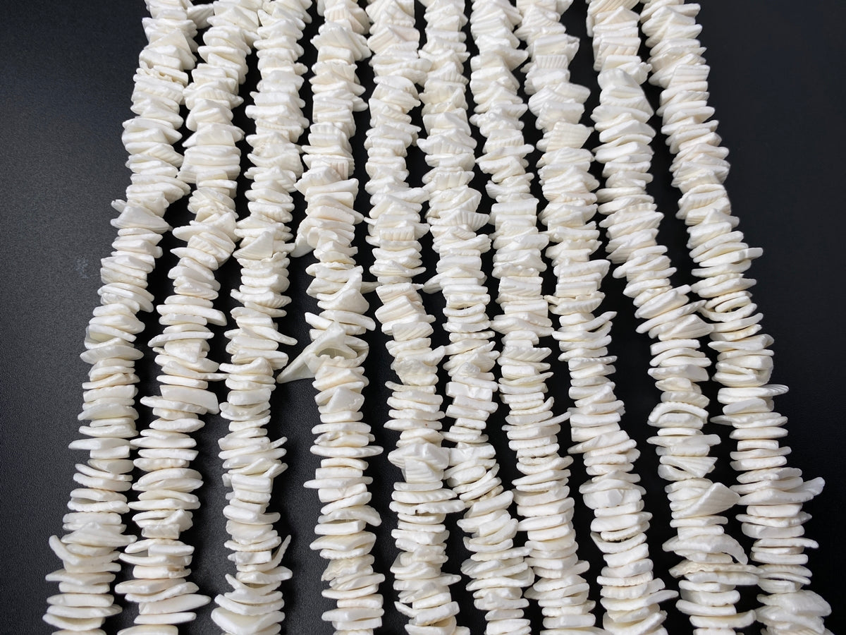 16" 8~12mm white shell flake chips beads strands