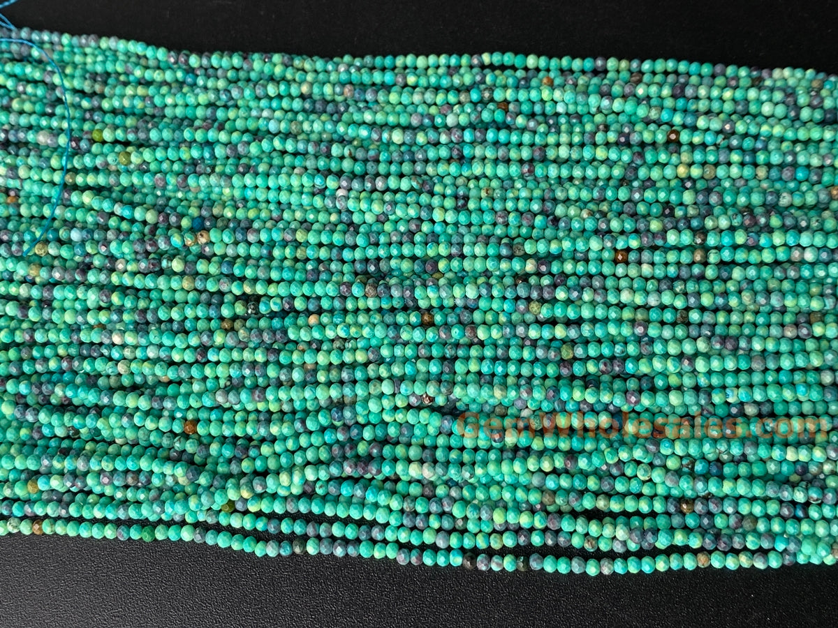 15.5" 2mm Mix purple green howlite round micro faceted beads