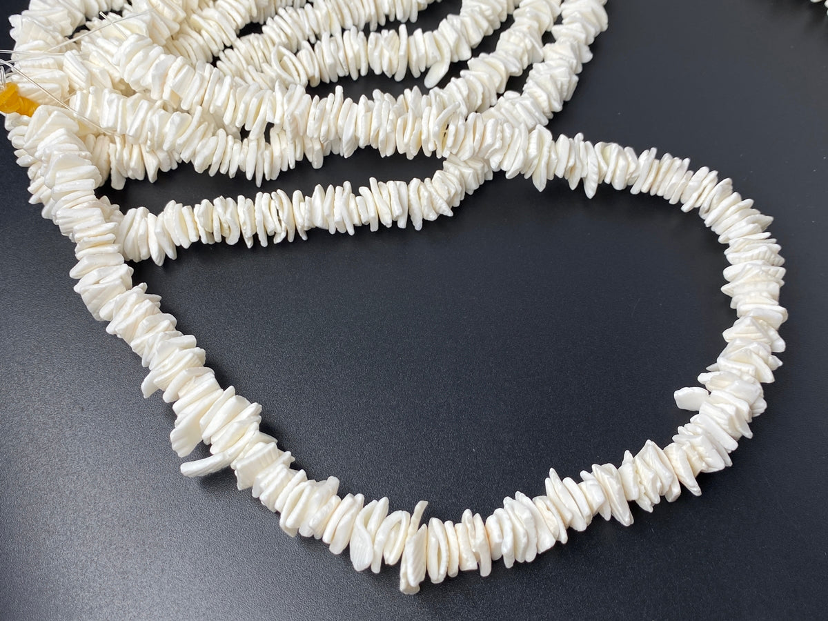 16" 8~12mm white shell flake chips beads strands