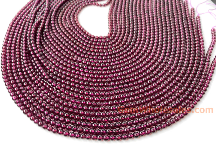 15.5" AAA 4mm natural Purple Red garnet stone tiny round beads