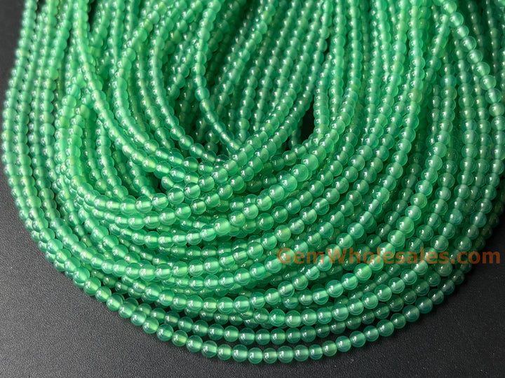 4mm light green Agate Round beads Gemstone, 14.75"