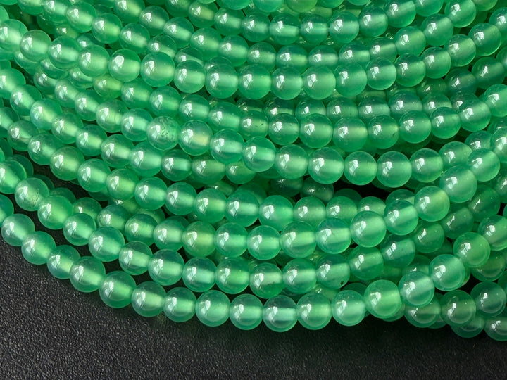 4mm light Green agate round beads for jewelry making