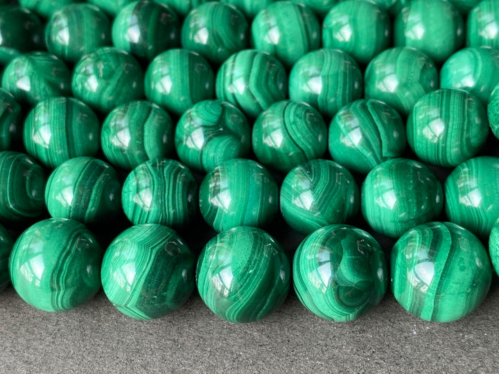 15.5" 10mm Genuine natural malachite round beads, Green DIY beads A