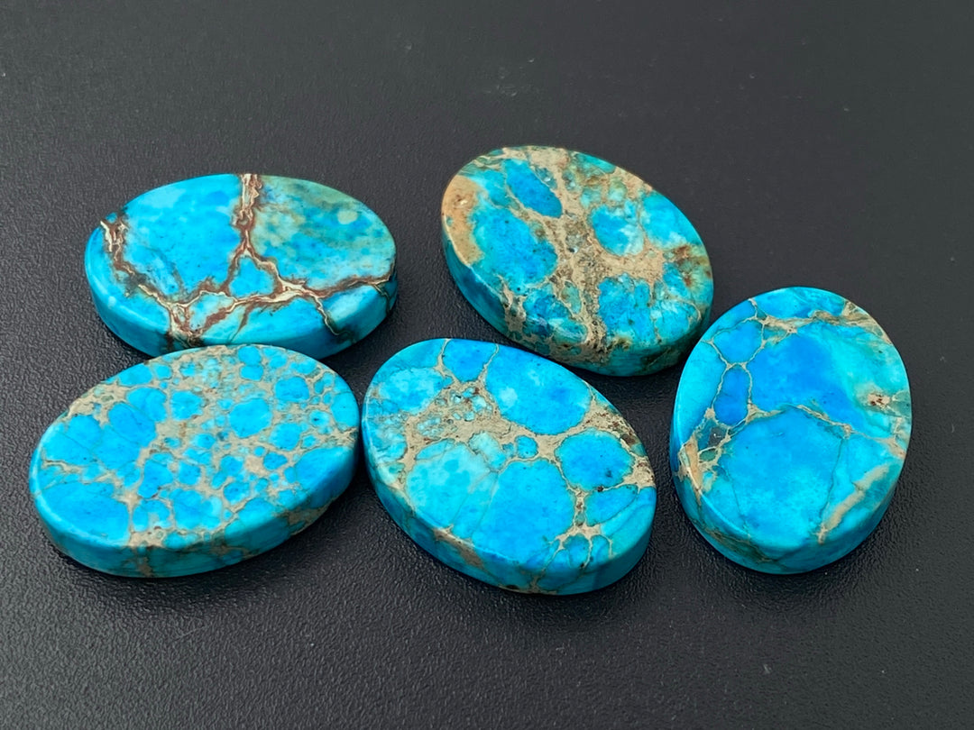 2PC 13x18mm blue Sea Sediment Imperial Jasper cabochon