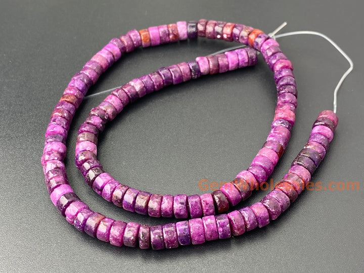 15.5" 3x6mm Dark Lepidolite Heishi Disc Beads for jewelry making