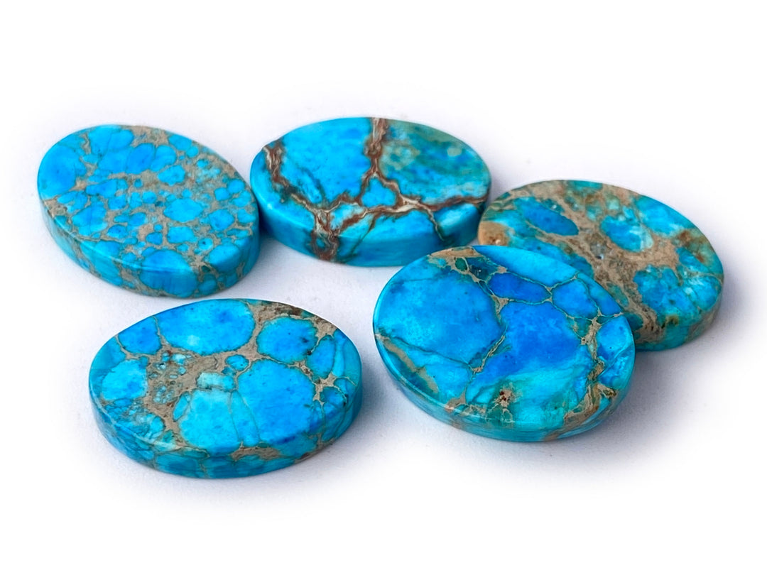 2PC 13x18mm blue Sea Sediment Imperial Jasper cabochon